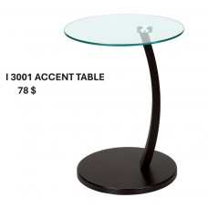 I 3001 Accent Table-Espresso Bentwood with Tempered glass (Online Only)