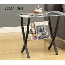 I 3021 Accent table Espresso Bentwood with tempered glass (Online only)
