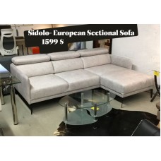 Sidolo Modern European Sectional Sofa with Adjustable Headrest (Online Only)