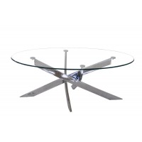 Genesis Oval Dining Table with Chrome  Legs (online only)