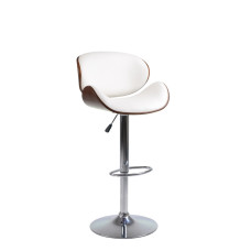 ST-7511 White PU with Wood Backing Adjustable Bar Stool. SET OF 2 CHAIRS (Online only)