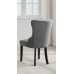 C-1225 Button Tufted Front Grey Velvet Dining Chair. SALE JUST SET OF 2 CHAIRS. (Online Only)