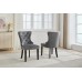 C-1225 Button Tufted Front Grey Velvet Dining Chair. SALE JUST SET OF 2 CHAIRS. (Online Only)