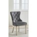 C-1245 Soft-Touch Grey Velvet Dining Chair. SALE JUST SET OF 2 CHAIRS. (Online Only)