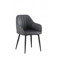 C-1416 Upholstered in Soft Grey PU Dining Chair. SALE JUST SET OF 2 CHAIRS.(online only)