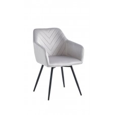 C-1551 Upholstered in Soft Light Grey Velvet Dining chair. SALE JUST SET OF 2 CHAIRS.(Online only)