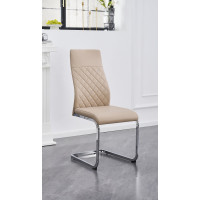 C-1577 Upholstered in soft Champagne Beige PU Dining chair.SALE JUST SET OF 6 CHAIRS. (Online Only) C-1577 Upholstered in soft Champagne Beige PU Dining chair.SALE JUST SET OF 6 CHAIRS. (Online Only)