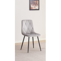 C-1631 Soft Light Grey Velvet Dining Chair. SALE JUST SET OF 4 CHAIRS. (Online Only)