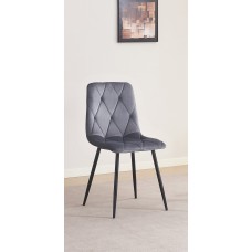 C-1632 Soft Dark Grey Velvet Dining Chair. SALE JUST SET OF 4 CHAIRS. (Online Only)