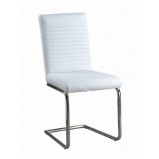 C-1040-W  Dining Chair White Cushion with Chrome Legs. SALE JUST SET OF 6 CHAIRS (Online Only)