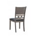 C-1083 Black PU Cushion Fabric Seats Dining Chair, SALE JUST FOR 2 CHAIRS.(Online Only)