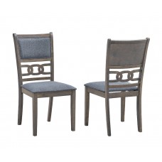 C-1084 Dark Grey Fabric Upholstered Cushion Seats Dining Chair. SALE FOR 2 CHAIRS. (Online Only)