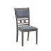 C-1084 Dark Grey Fabric Upholstered Cushion Seats Dining Chair. SALE FOR 2 CHAIRS. (Online Only)