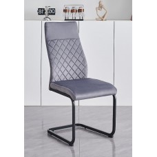 C-1572 Dining Chair Soft Grey Velvet. SALE JUST SET OF 6 CHAIRS. (Online only)