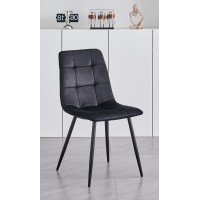 C-1591 Dining Chair Soft Black Velvet. SALE JUST SET OF 4 CHAIRS. (Online only)