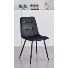 C-1591 Dining Chair Soft Black Velvet. SALE JUST SET OF 4 CHAIRS. (Online only)