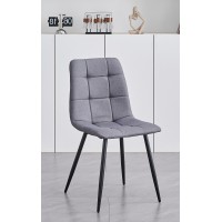 C-1593 Dining Chair Soft Grey Fabric. SALE JUST SET OF 4 CHAIRS. (Online only)