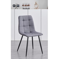 C-1593 Dining Chair Soft Grey Fabric. SALE JUST SET OF 4 CHAIRS. (Online only)