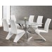 T-1448 Clear Glass Top With chrome legs Dining Table ( Online only)