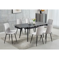 T-1472 Modern Extension Dining Table with Sintered Stone Marble Top  (Online Only)