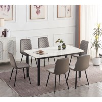 T-1815 Sintered Stone White Marble Top Dining Table (Online Only)