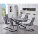 T-1570 Modern Extension Dining Table Grey Marble Veneer Top  (Online Only)