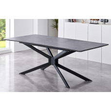 T-1570 Modern Extension Dining Table Grey Marble Veneer Top  (Online Only)