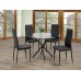 T-1429 Round Glass Top Dining Table with Black Metal Legs (Online only)