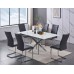 T-1442 Tempered White Marble Glass with Chrome Legs Dining Table (Online only)