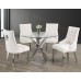 T-1447- 44"Round Clear Glass Top With Chrome Legs Dining Table (Online only)