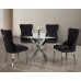 T-1447- 44"Round Clear Glass Top With Chrome Legs Dining Table (Online only)