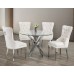 T-1447- 44"Round Clear Glass Top With Chrome Legs Dining Table (Online only)