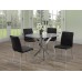T-1447- 44"Round Clear Glass Top With Chrome Legs Dining Table (Online only)