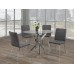 T-1447- 44"Round Clear Glass Top With Chrome Legs Dining Table (Online only)