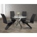 T-1447- 44"Round Clear Glass Top With Chrome Legs Dining Table (Online only)