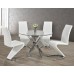 T-1447- 44"Round Clear Glass Top With Chrome Legs Dining Table (Online only)