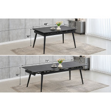 T-1472 Modern Extension Dining Table with Sintered Stone Marble Top  (Online Only)