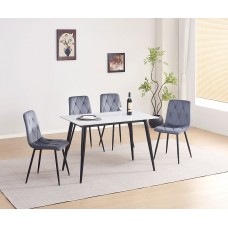 T-1630 Sintered Stone Top in Snowy White Marble Finish Dining Table (Online Only )