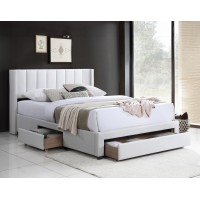 IF-5331 Double,Queen,King size bed with 3 Storages. Soft Touch Creme Fabric. (Online Only)