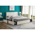 IF-5407 Double, Queen size bed with 4 Large Pull-Out  Storage Drawers Creme Velvet Fabric. (Online Only)