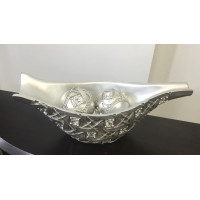 Silver Malha Decorative Bowl With Spheres (Online only)