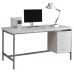 I 7046 Computer Desk-60"L, White/Silver Metal  ( Online Only)