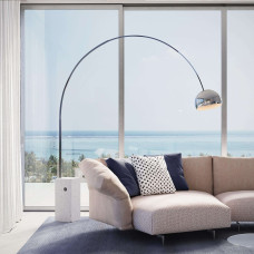 Arco Designed with a sweeping arc floor lamp and marble base (Online only) Arco Designed with a sweeping arc floor lamp and marble base (Online only)